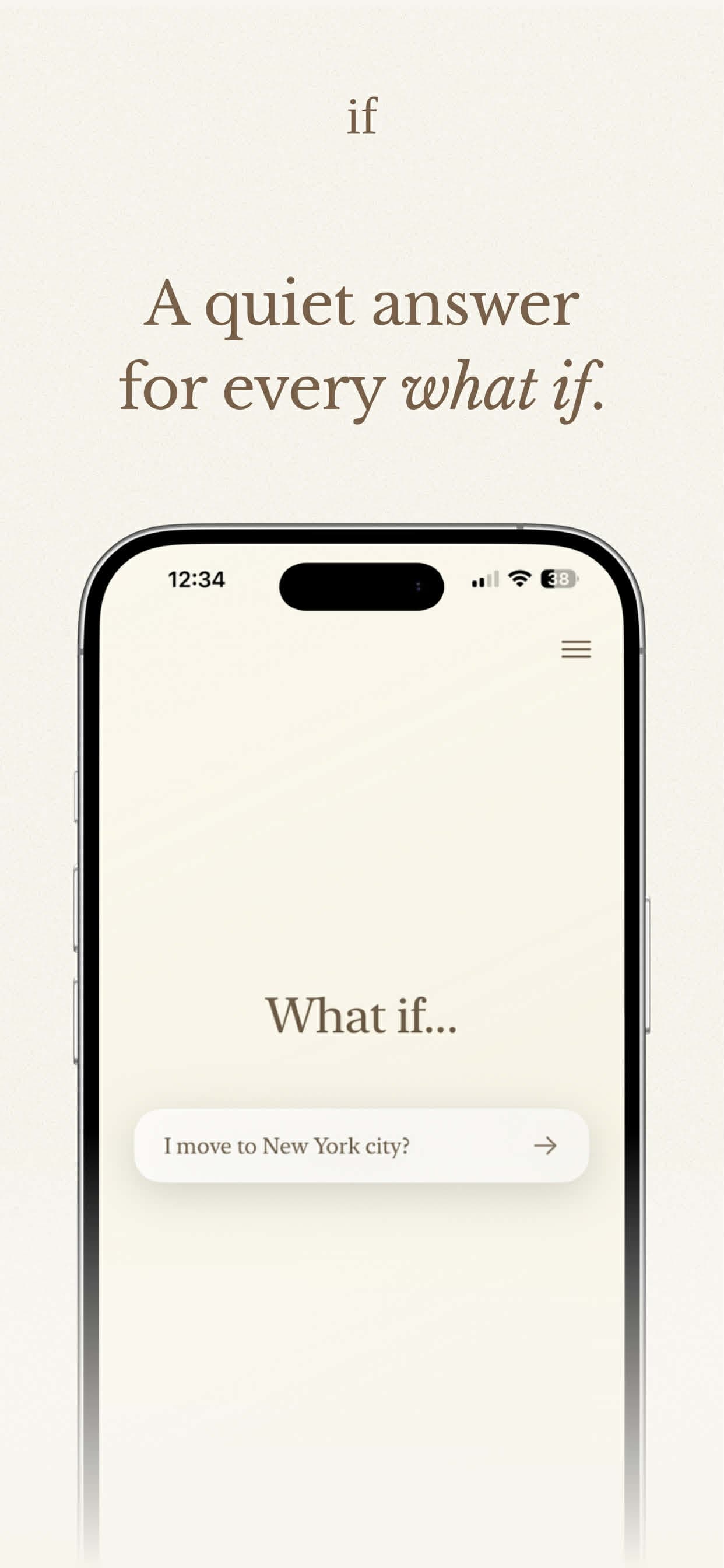 What If app screenshot – calm answer